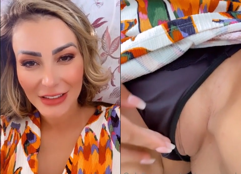 Andressa Urach se masturbando em vídeo.