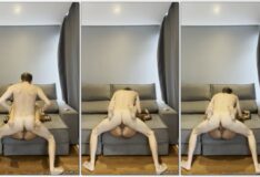 Vídeo privado de um casal famoso no OnlyFans mostra o marido magrinho arrasando no sofá