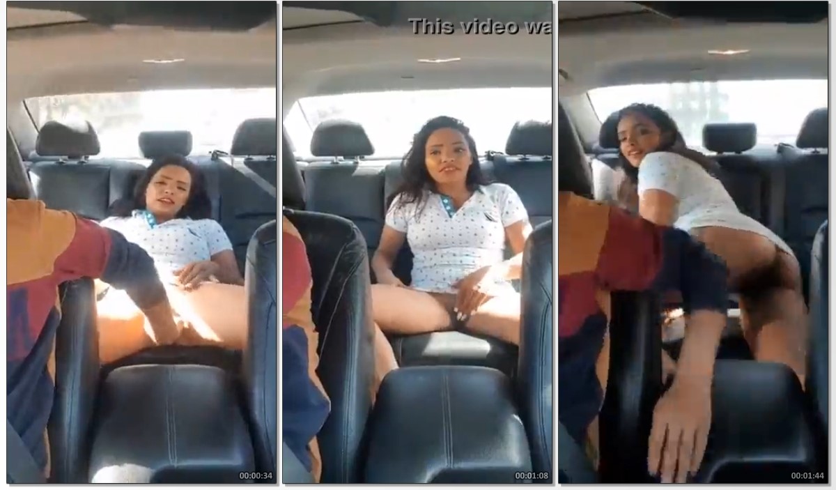 Novinha dando uma voltinha safada com o motorista do Uber