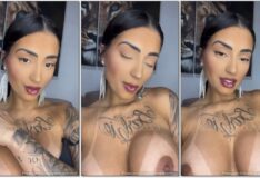 Amanda Souza mostrando seus peitos turbinados com piercings nos mamilos