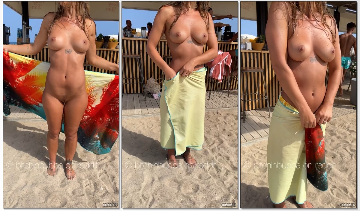 Famosa do OnlyFans fazendo vídeos sensuais em praia movimentada