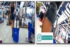 Nanda Bilelo sendo flagrada no supermercado enquanto utiliza dois plugs, um na buceta e outro no ânus