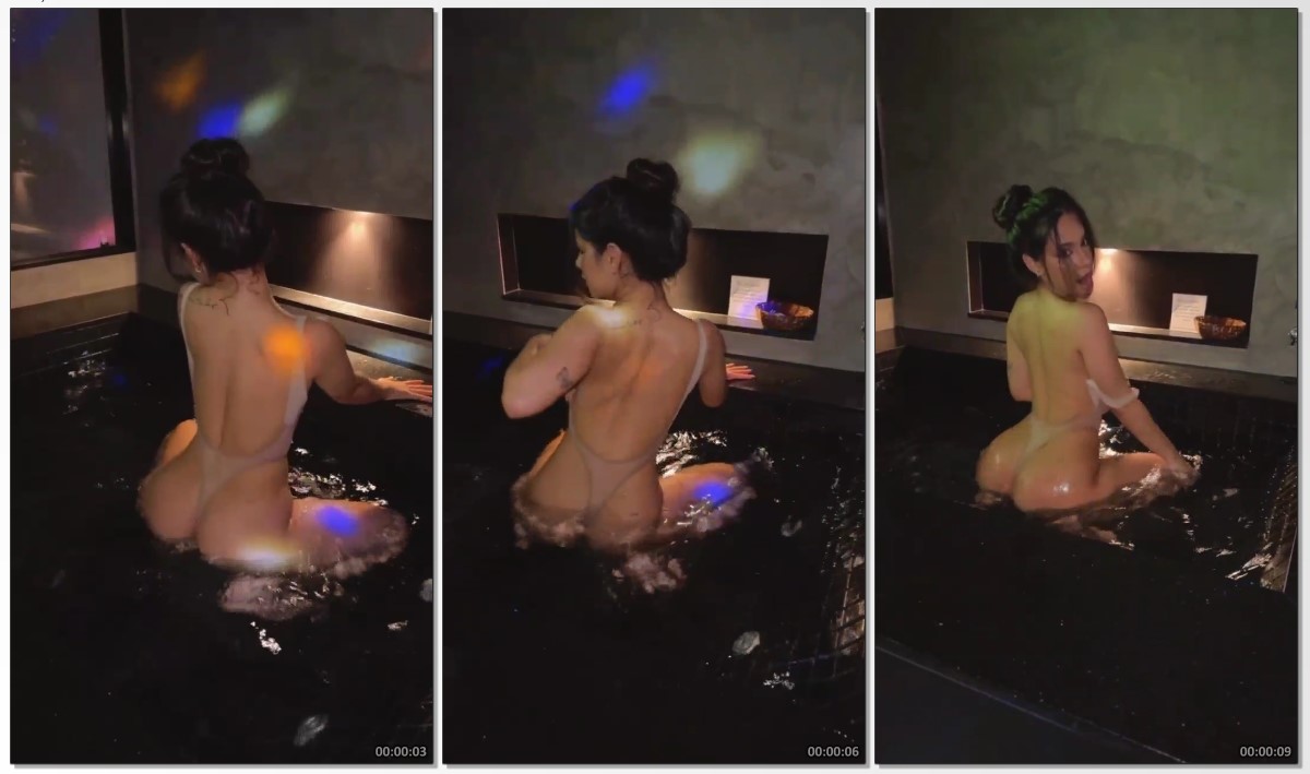 Poliana Arapiraca fazendo um vídeo sensual na banheira do motel