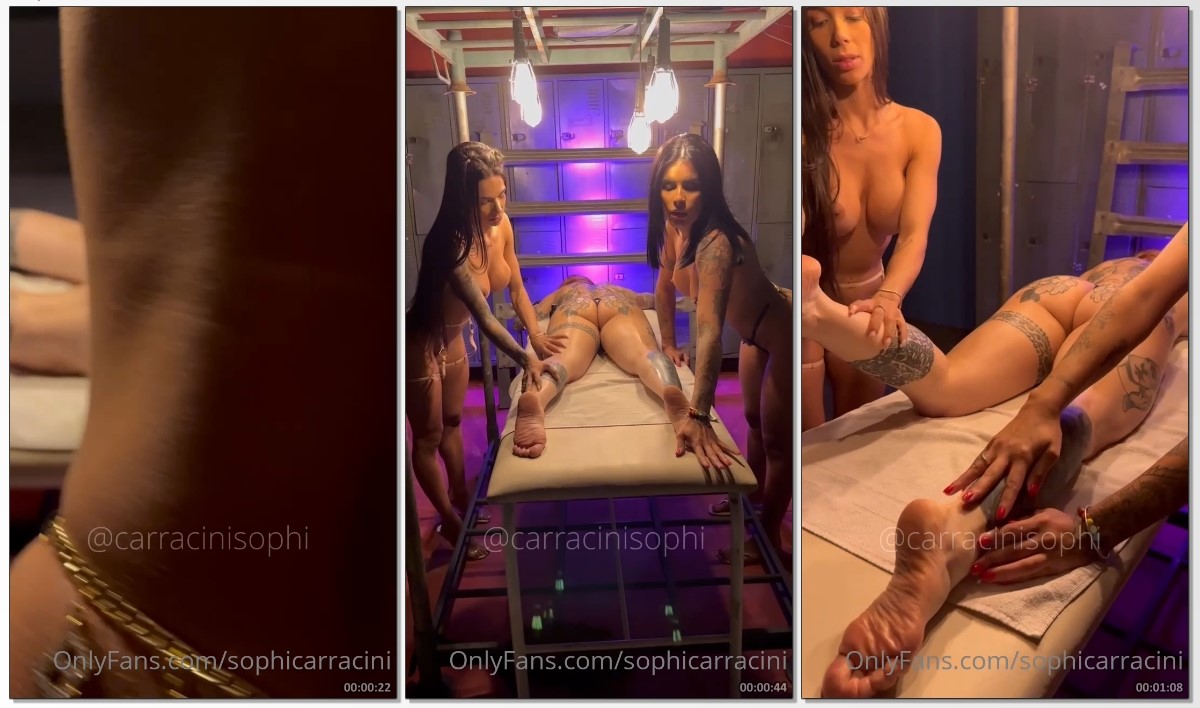Sophi Carracini arrasando em vídeo de dominação lésbica com trio de mulheres