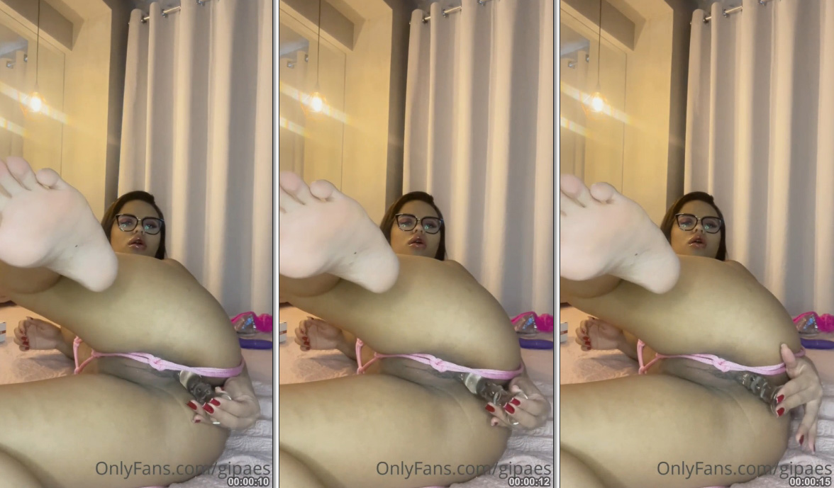 Gi Paes, da plataforma OnlyFans, é flagrada fazendo vídeo íntimo com brinquedo erótico e traje sensual