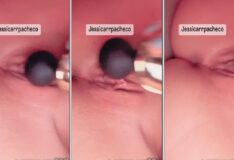 Vídeo picante de Jessica Pacheco se divertindo com vibrador na sua buceta rosa