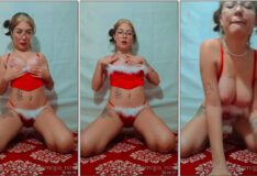 Gianine faz uma apresentação sexy com calcinha provocante e exibindo seus peitão volumosos