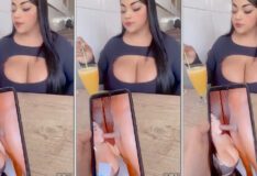 Nayara Ledu enviou um vídeo fazendo sexo oral em um cara na lanchonete com muita vontade de transar