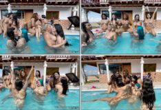 Festa de piscina com muitos beijinhos e carinhos entre Karol Rosado e suas amigas em um clima bem quente