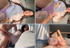Vídeo pornô caseiro de Karol Rosado se diverte com um pau grande e abundante gozo na xoxota