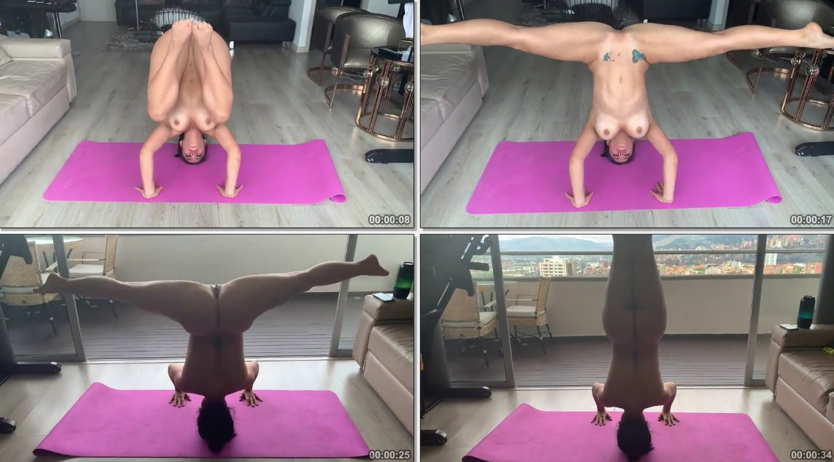 Steffy Moreno fazendo um “topless” invertido com a seu privacy em destaque