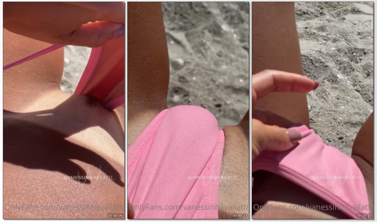 Vanessinha Vailatti mostrando seu privacy na praia de forma ousada