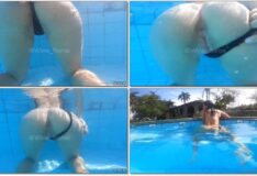 Wine Flame exibindo seu bumbum na piscina de um jeitinho provocante