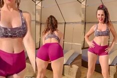 Luiza Ambiel, uma deliciosa Milf usando roupa de ginástica para exibir todo seu corpo sexy e sedutor