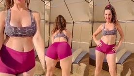 Luiza Ambiel, uma deliciosa Milf usando roupa de ginástica para exibir todo seu corpo sexy e sedutor