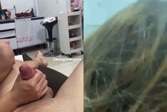 Evy Vieira fazendo um sexo oral e masturbando o namorado de sorte